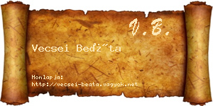 Vecsei Beáta névjegykártya