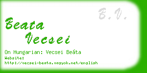 beata vecsei business card